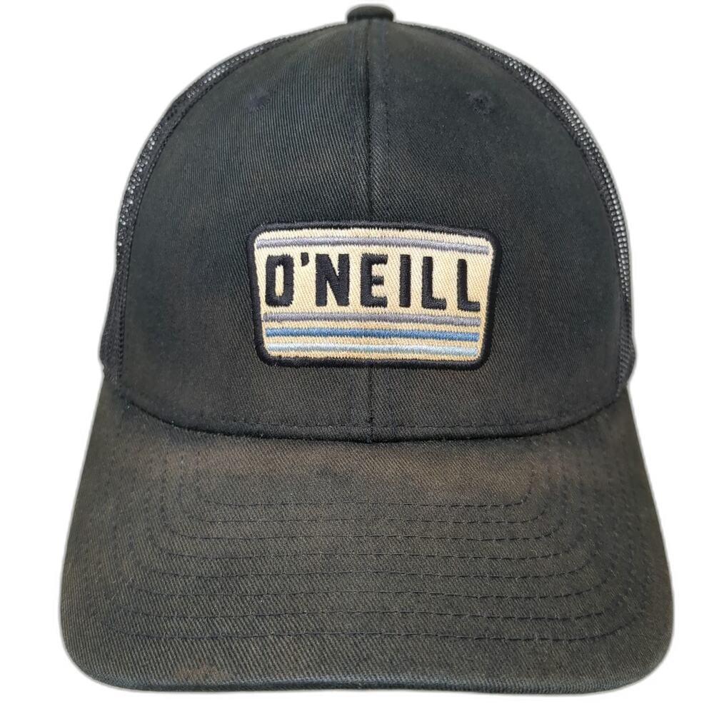 O'Neill Trucker Hat Black One Size Mesh Snapback Patch Surf Skate Beach Apparel
